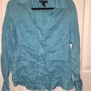 100% linen blue top great for the summer!